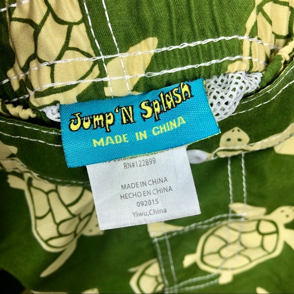 Jump N splash kids green turtle swim trunks - Picture 3 of 4